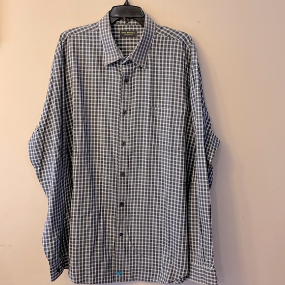 John Bartlett consensus 💯cotton gray plaid men’s l/s chest pocket shirt XXL 🌞 - Picture 3 of 15